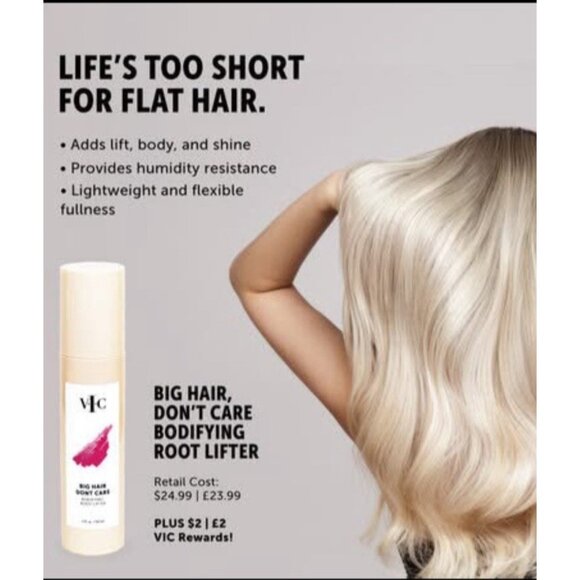 VIC Big Hair Dont Care Bodifying Root Lifter Heat Activated Volumizing Spray 5oz - Picture 2 of 8